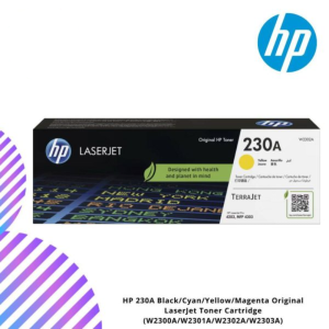 HP 230A Black/Cyan/Yellow/Magenta Original LaserJet Toner Cartridge (W2300A/W2301A/W2302A/W2303A)