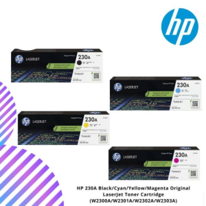 HP 230A Black/Cyan/Yellow/Magenta Original LaserJet Toner Cartridge (W2300A/W2301A/W2302A/W2303A)