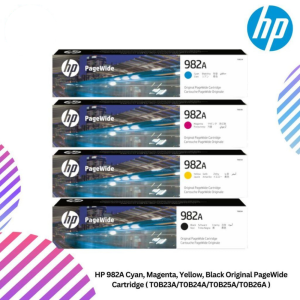 HP 982A Cyan, Magenta, Yellow, Black Original PageWide Cartridge ( T0B23A/T0B24A/T0B25A/T0B26A )