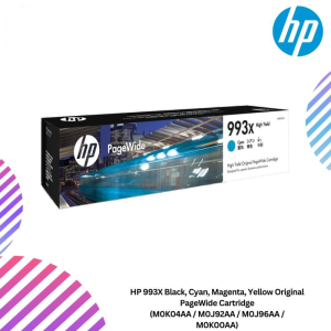 HP 993X Black, Cyan, Magenta, Yellow Original PageWide Cartridge (M0K04AA / M0J92AA / M0J96AA / M0K00AA)