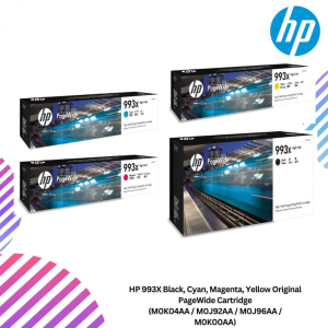 HP 993X Black, Cyan, Magenta, Yellow Original PageWide Cartridge (M0K04AA / M0J92AA / M0J96AA / M0K00AA)