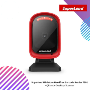 Superlead Miniature Handfree Barcode Reader 7201 - QR code Desktop Scanner