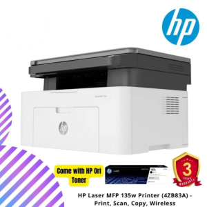 HP Laser MFP 135w Printer (4ZB83A) - Print, Scan, Copy, Wireless
