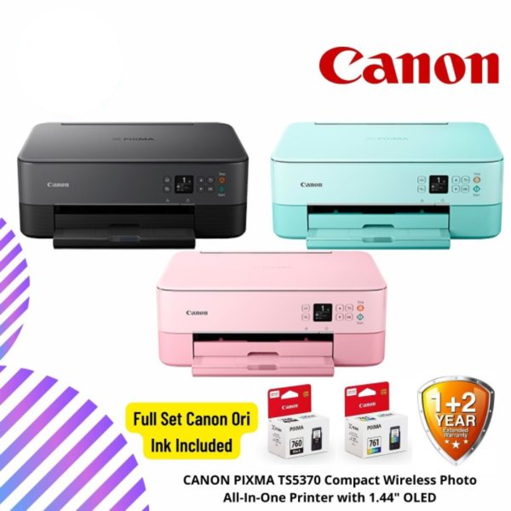 CANON PIXMA TS5370 Compact Wireless Photo All-In-One Printer with 1.44 ...