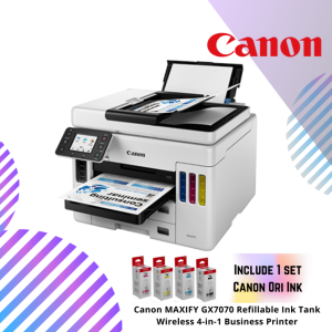 Canon MAXIFY GX7070 Refillable Ink Tank Wireless 4-in-1 Business Printer