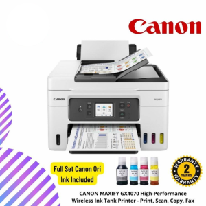 CANON MAXIFY GX4070 High-Performance Wireless Ink Tank Printer - Print, Scan, Copy, Fax