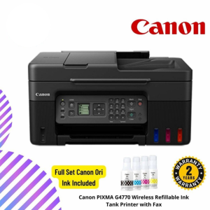 Canon PIXMA G4770 Wireless Refillable Ink Tank Printer with Fax