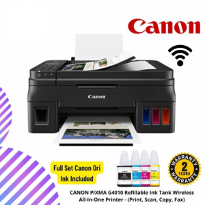 CANON PIXMA G4010 Refillable Ink Tank Wireless All-In-One Printer - (Print, Scan, Copy, Fax)
