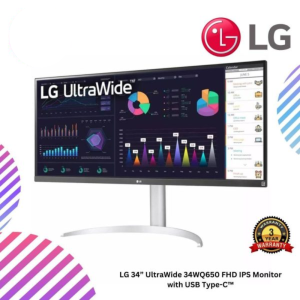 LG 34” UltraWide 34WQ650 FHD IPS Monitor with USB Type-C™