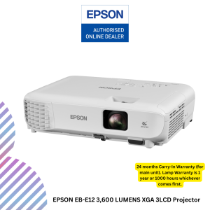 EPSON EB-E12 3,600 LUMENS XGA 3LCD Projector