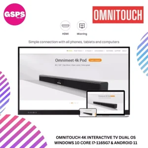 OMNITOUCH 4K Interactive TV dual OS Windows 10 Core i7-1165G7 & Android 11 65''/86''