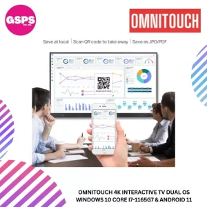 OMNITOUCH 4K Interactive TV dual OS Windows 10 Core i7-1165G7 & Android 11 65''/86''
