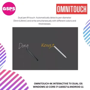 OMNITOUCH 4K Interactive TV dual OS Windows 10 Core i7-1165G7 & Android 11 65''/86''