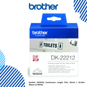 Brother DK22212 Continuous Length Film, 62mm x 15.24m (Black on White)