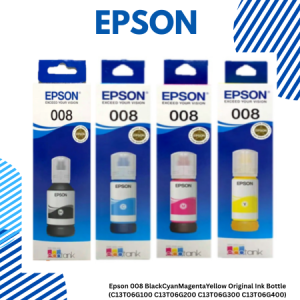 Epson 008 Black/Cyan/Magenta/Yellow Original Ink Bottle (C13T06G100/ C13T06G200/ C13T06G300/ C13T06G400)