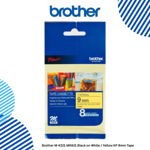 Brother M-K221 MK621 Black on White / Yellow KP 9mm Tape