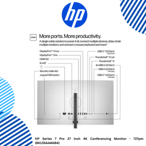 10 HP Series 7 Pro 27 inch 4K Conferencing Monitor - 727pm (8K135AA#AB4) HP Series 7 Pro 27 inch 4K Conferencing Monitor - 727pm (8K135AA#AB4)