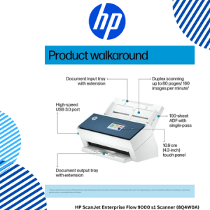 5 HP ScanJet Enterprise Flow 9000 s1 Scanner (8Q4W0A) HP ScanJet Enterprise Flow 9000 s1 Scanner (8Q4W0A)