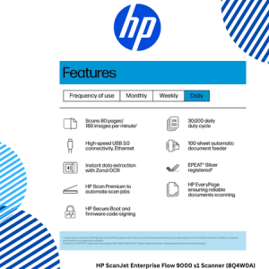 6 HP ScanJet Enterprise Flow 9000 s1 Scanner (8Q4W0A) HP ScanJet Enterprise Flow 9000 s1 Scanner (8Q4W0A)