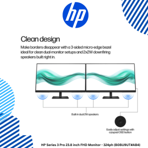 HP Series 3 Pro 23.8 inch FHD Monitor - 324ph (B0BU9UT#AB4)