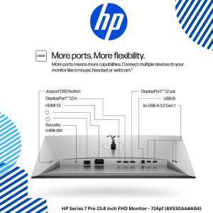 HP Series 7 Pro 23.8 inch FHD Monitor - 724pf (8X530AA#AB4)