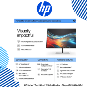 HP Series 7 Pro 24 inch WUXGA Monitor - 724pn (8X534AA#AB4)