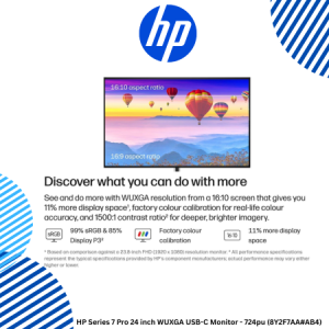 HP Series 7 Pro 24 inch WUXGA USB-C Monitor - 724pu (8Y2F7AA#AB4)