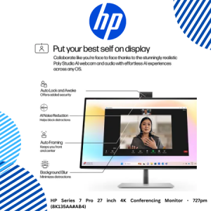 6 HP Series 7 Pro 27 inch 4K Conferencing Monitor - 727pm (8K135AA#AB4) HP Series 7 Pro 27 inch 4K Conferencing Monitor - 727pm (8K135AA#AB4)