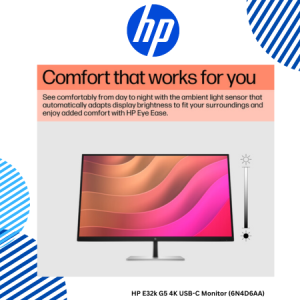 7 HP E32k G5 4K USB-C Monitor (6N4D6AA) HP E32k G5 4K USB-C Monitor (6N4D6AA)