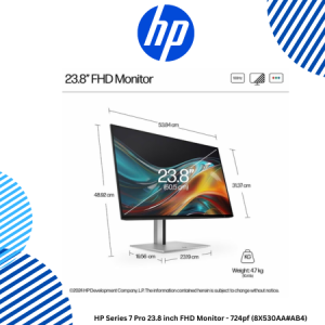 HP Series 7 Pro 23.8 inch FHD Monitor - 724pf (8X530AA#AB4)