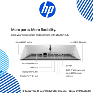 HP Series 7 Pro 24 inch WUXGA USB-C Monitor - 724pu (8Y2F7AA#AB4)