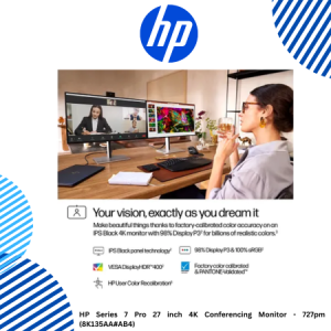 7 HP Series 7 Pro 27 inch 4K Conferencing Monitor - 727pm (8K135AA#AB4) HP Series 7 Pro 27 inch 4K Conferencing Monitor - 727pm (8K135AA#AB4)