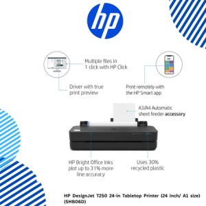 HP DesignJet T250 24-in Tabletop Printer 24 inch/ A1 size (5HB06D)