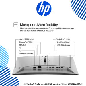 HP Series 7 Pro 24 inch WUXGA Monitor - 724pn (8X534AA#AB4)