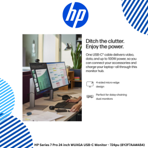 HP Series 7 Pro 24 inch WUXGA USB-C Monitor - 724pu (8Y2F7AA#AB4)