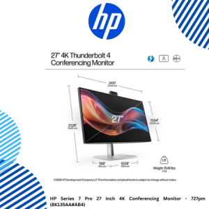 9 HP Series 7 Pro 27 inch 4K Conferencing Monitor - 727pm (8K135AA#AB4) HP Series 7 Pro 27 inch 4K Conferencing Monitor - 727pm (8K135AA#AB4)